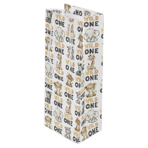 Sac Cadeau Pour Bouteille Safari Wild One Birthday Party