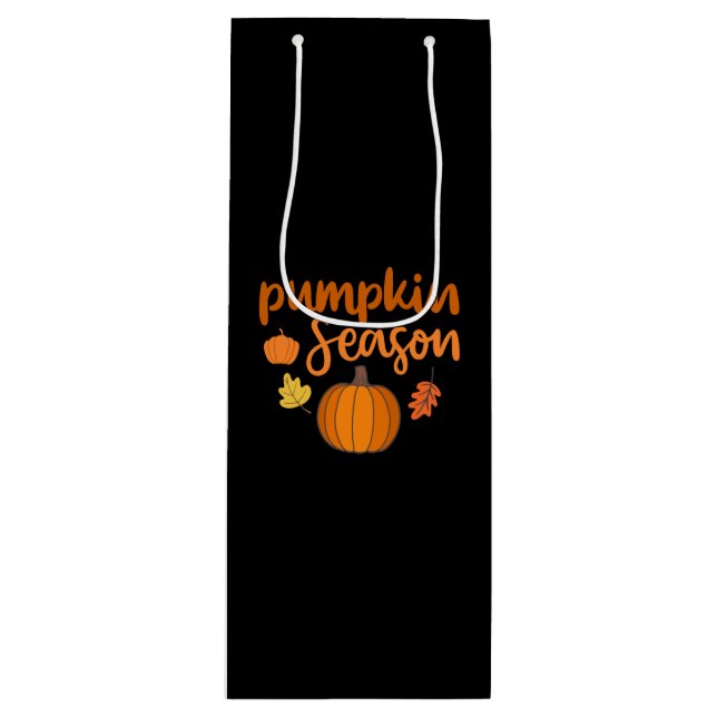 Sac Cadeau Pour Bouteille Saison citrouille automne (Devant)