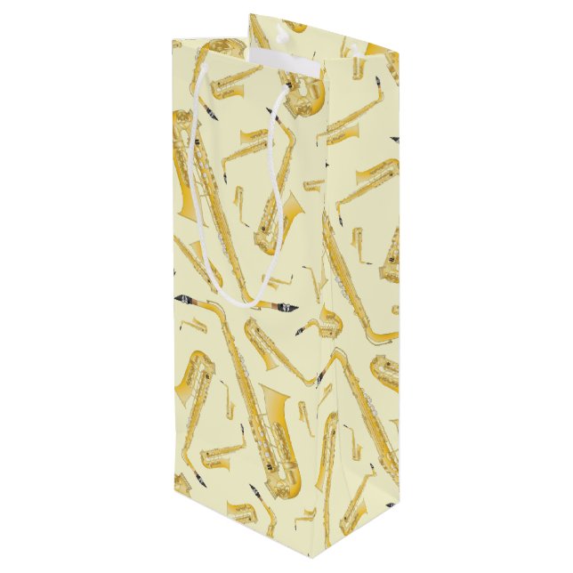 Sac Cadeau Pour Bouteille Saxophone Musicien Groupe Enseignant (Dos Angle)