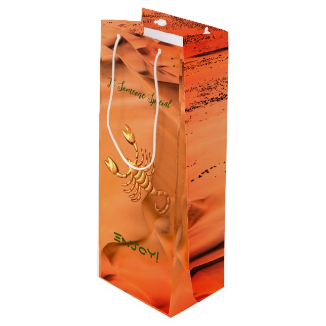 Sac Cadeau Pour Bouteille Scorpia Anniversaire Amusement - (Devant Angle)