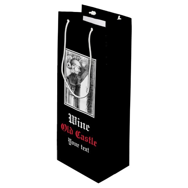 Sac Cadeau Pour Bouteille Sculpture du château Crayon Art (Devant Angle)