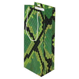 Sac Cadeau Pour Bouteille Serpent noir et vert
