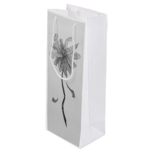 Sac Cadeau Pour Bouteille Simple marguerite