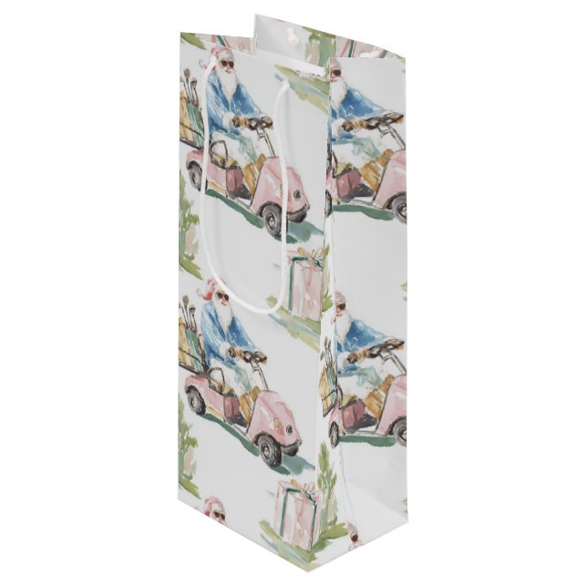 Sac Cadeau Pour Bouteille Sporty Santa - golf (Devant Angle)