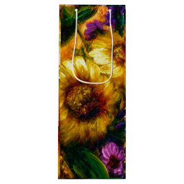 Sac Cadeau Pour Bouteille "Sunflower Gold"