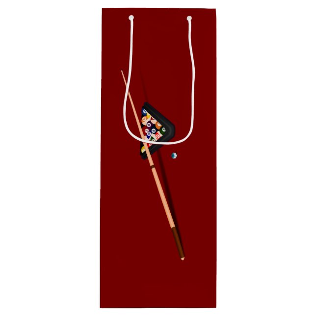 Sac Cadeau Pour Bouteille Table de billard Maroon (Devant)