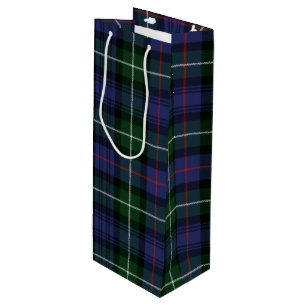 Sac Cadeau Pour Bouteille Tartan vert pourpre de Noël Plaid