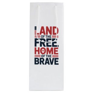 Sac Cadeau Pour Bouteille Terre de la Liberté Chemise USA Maison des Brave