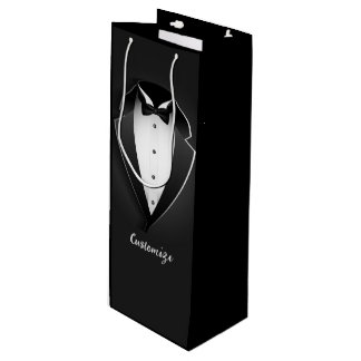 Sac Cadeau Pour Bouteille Tuxedo personnalisé classique