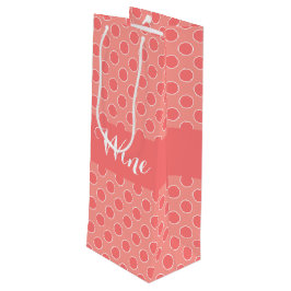 Sac Cadeau Pour Bouteille Un point de Polka de corail