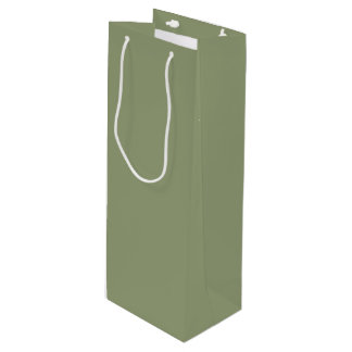 Sac Cadeau Pour Bouteille Vert sauge Neutre Élégant Uni Couleur unie