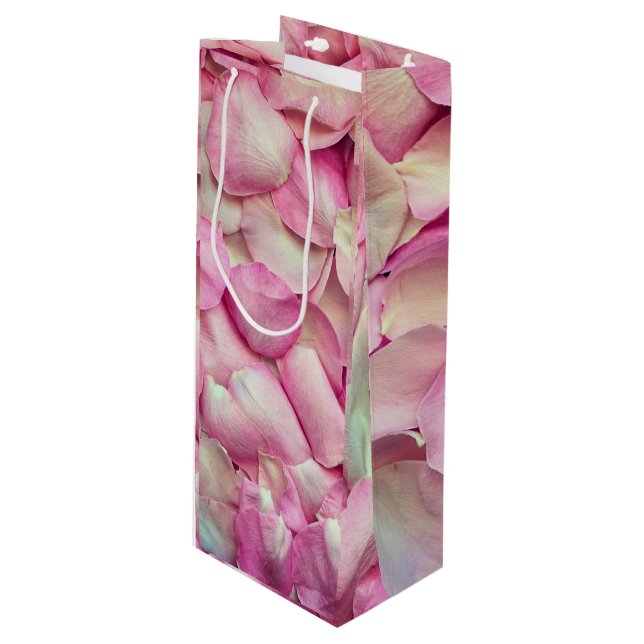 Sac Cadeau Pour Bouteille Vin Rosé Romantique - (Devant Angle)
