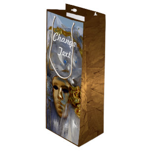 Sac Cadeau Pour Bouteille Visage d'or
