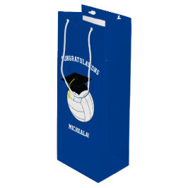 Sac Cadeau Pour Bouteille Volleyball Graduation Sports Blue