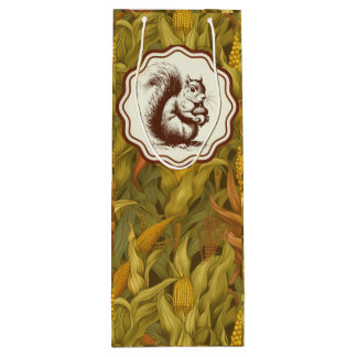 Sac Cadeau Pour Bouteille William Morris Automne Maïs Écureuil  