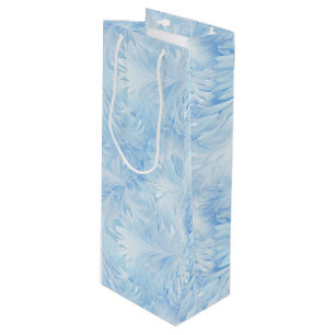 Sac Cadeau Pour Bouteille Winter Wonderland Bleu gelé motif