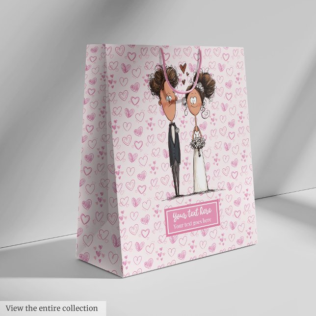 Sac cadeau pour Mariage original personnalisé styl (Personalized Quirky Wedding Gift Bag Humor Style)