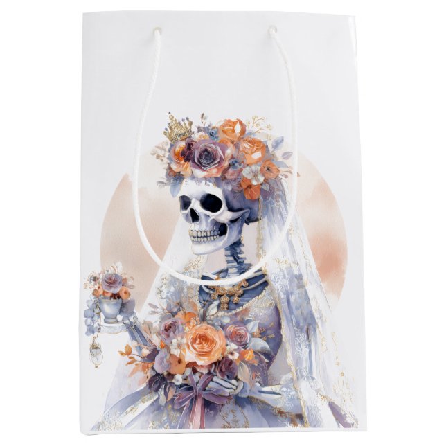 Sac cadeau pour squelette d'Halloween éffrayant (Devant)