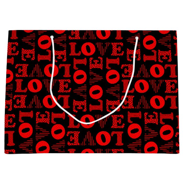 Sac cadeau Red & Black LOVE (Devant)