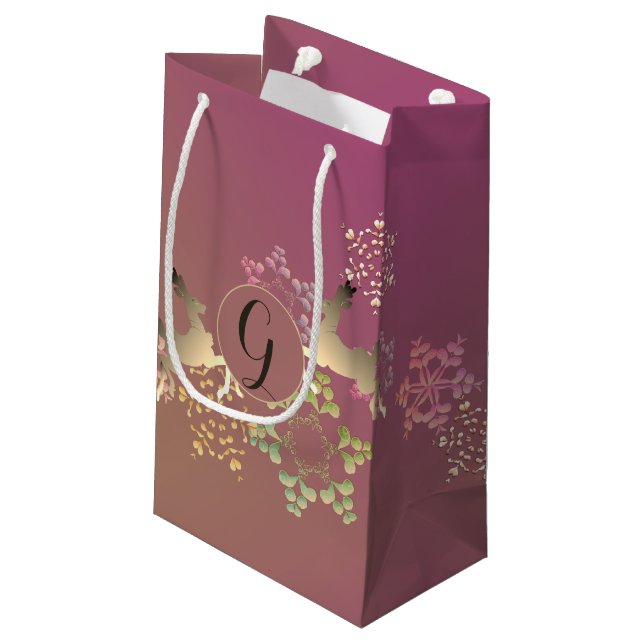 Sac cadeau Reindeer & Snowflakes magiques (Dos Angle)