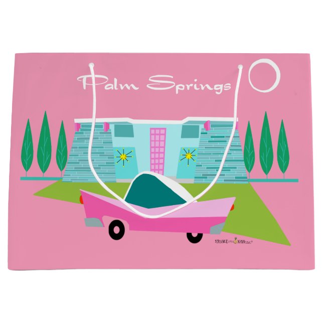 Sac cadeau Retro Pink Palm Springs (Devant)