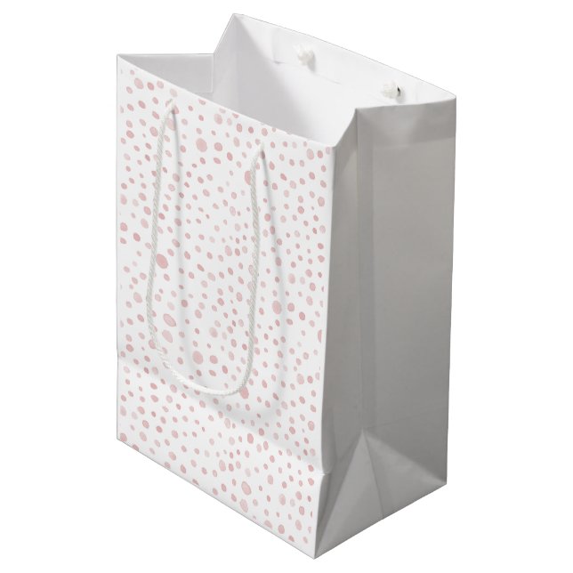 Sac cadeau rose Confetti Aquarelle Dots (Devant Angle)