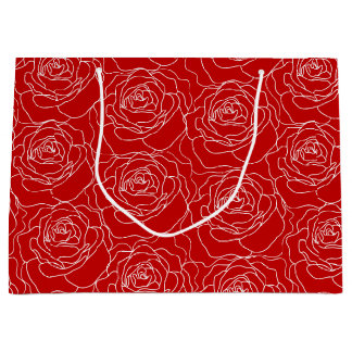 Sac cadeau Rose rouge (grand)