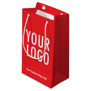 Sac cadeau rouge 8,5 pouces personnalisé avec logo