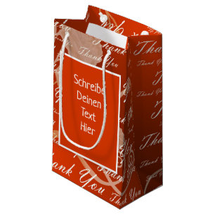 Sac Cadeau rouge, rose, or, argent, merci, fleurs, petit
