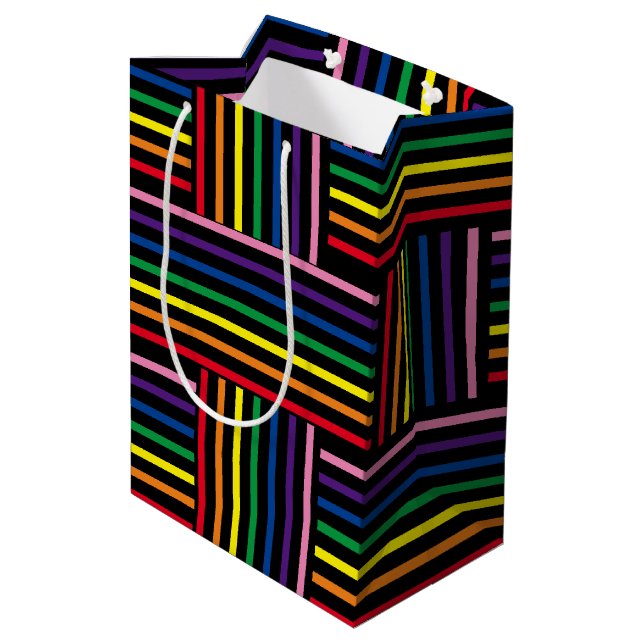 Sac cadeau - Rubans entrelacés couleur arc-en-ciel (Dos Angle)