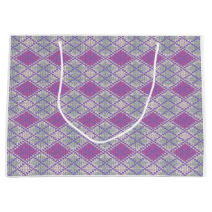 SAC CADEAU SAC-CADEAU GRAND TRESSÉ ARGYLE LILAS