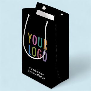 Sac Cadeau Sac-cadeau noir petit logo d'entreprise personnali