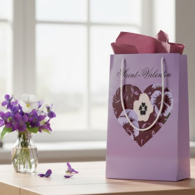 Sac Cadeau Saint-Valentin Cœur de Violettes Kleine Geschenktüte (Von Creator hochgeladen)