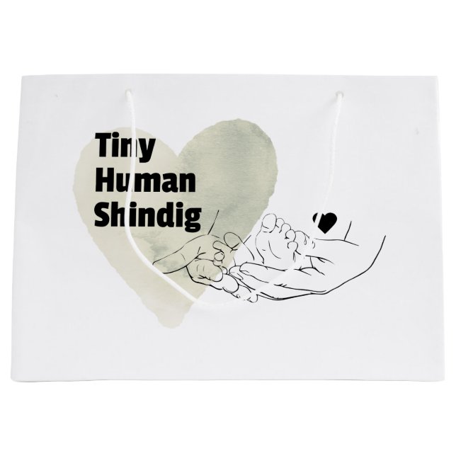 Sac cadeau Shindig Humain minuscule Baby shower mo (Devant)