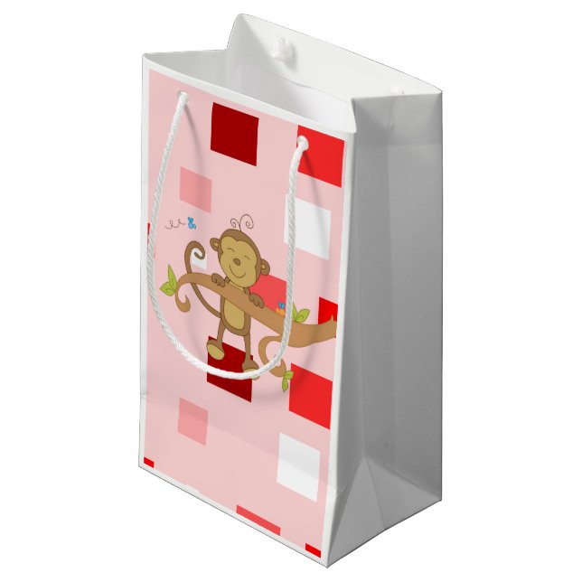 Sac cadeau Singe de Saint Valentin (Devant Angle)