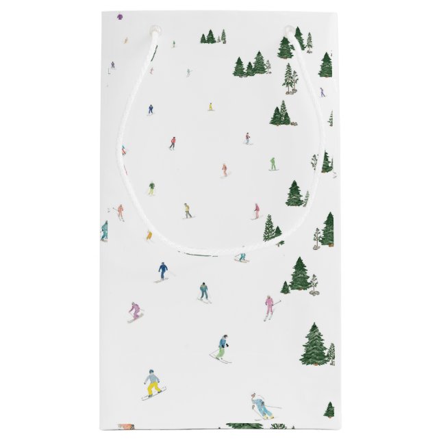 Sac cadeau Ski et Snowboard en aquarelle hiver (Dos)