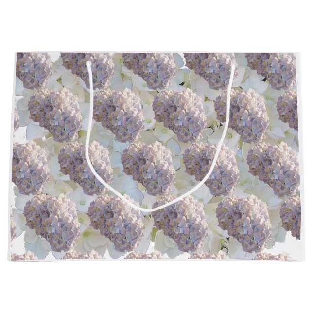 Sac cadeau Soft Rose and White Hydrangeas (Devant)