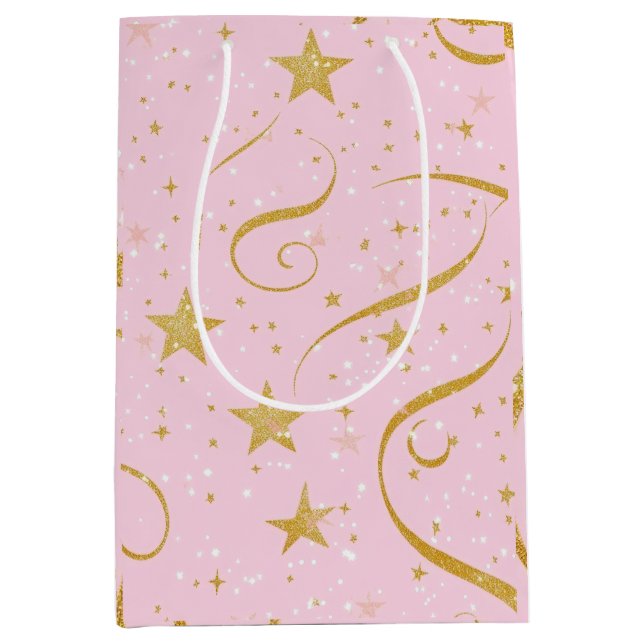 Sac cadeau Starlight - Sac cadeau Rose & Gold Star (Devant)