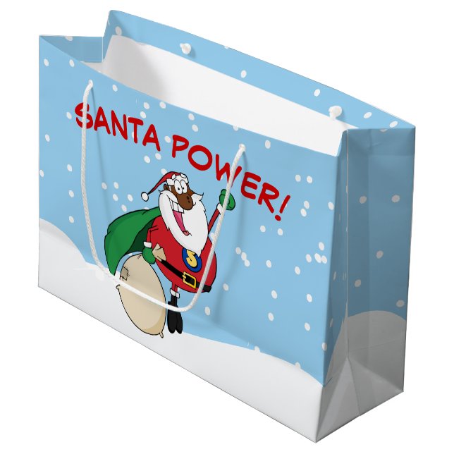 Sac cadeau Superhero Black Père Noël Power (Devant Angle)