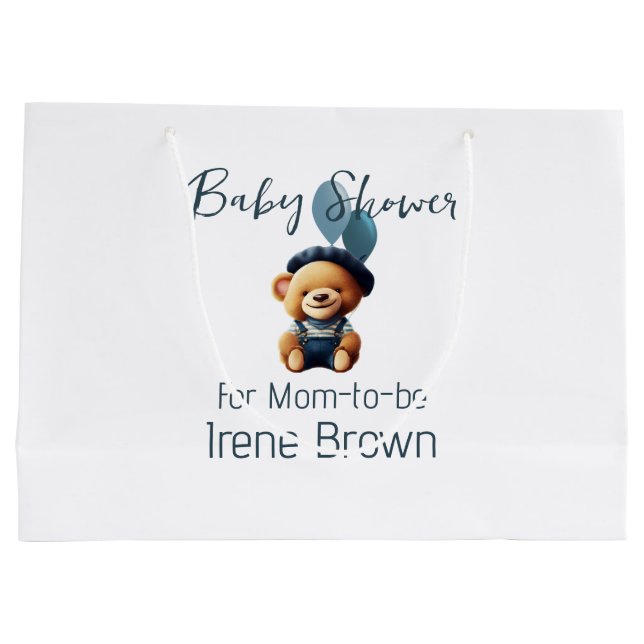 Sac cadeau Teddy Bear Jean Baby shower (Dos)