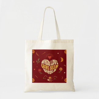 Sac Cadeau Typographie Romantique Bohème à Poignée