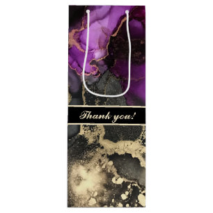 Sac cadeau unique en Merci noir violet personnalis