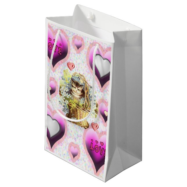 Sac cadeau Valentine's Vintage (Devant Angle)