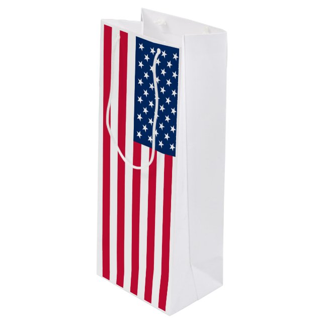 Sac Cadeau Vin Drapeau USA (Devant Angle)