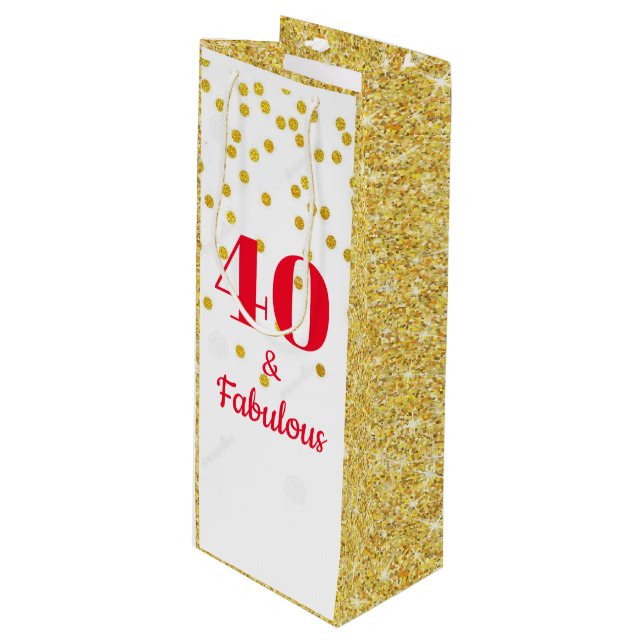 Sac cadeau vin - Milestone Gold (Devant Angle)