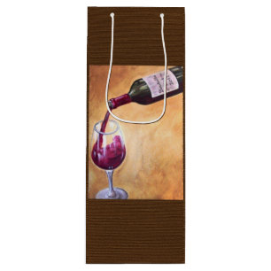 Sac cadeau Vin Pour - Elégante Bouteille & Verre A