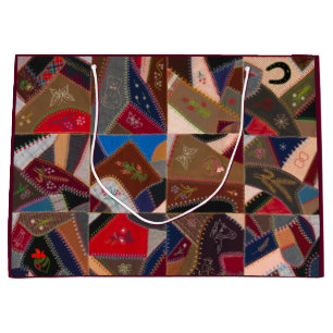 Sac cadeau vintage Crazy Patchwork Quilt coloré