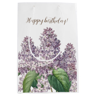 Sac cadeau vintage lilas floral
