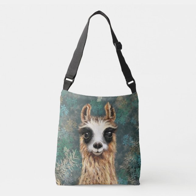Sac carrossable drôle avec Llama curieuse (Devant)