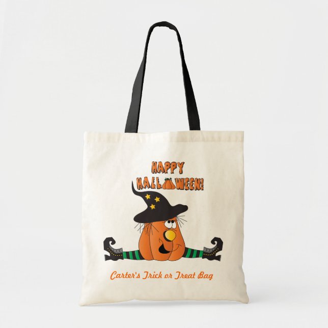 Sac Citrouille de sorcière d'Halloween sot ou sac  (Devant)